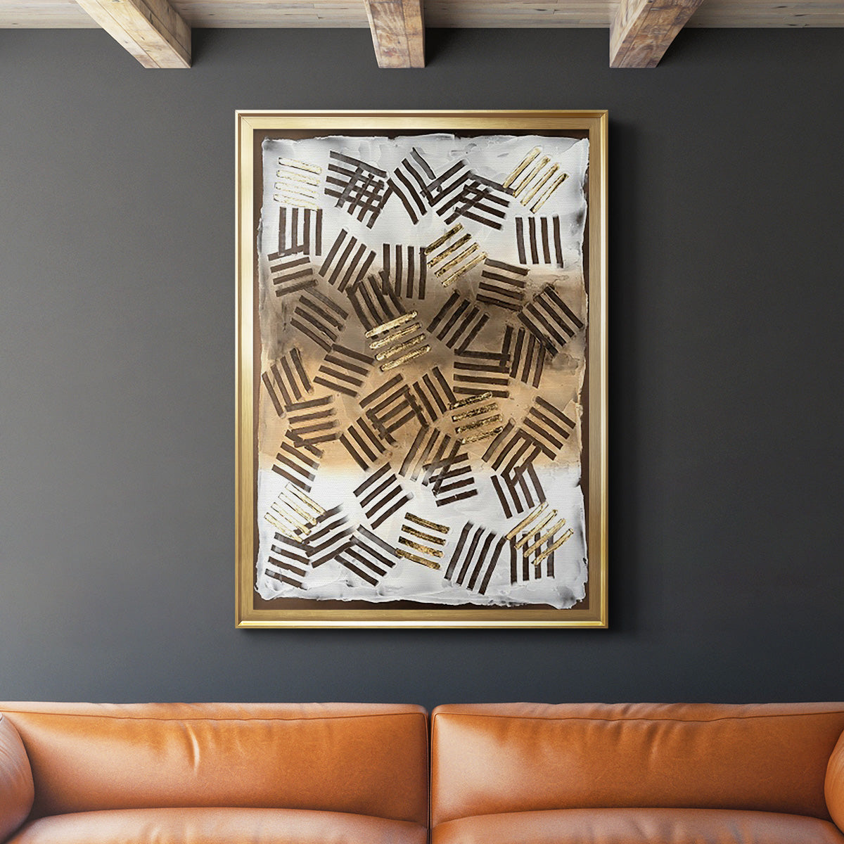 Raffia Palm II - Modern Framed Canvas Print