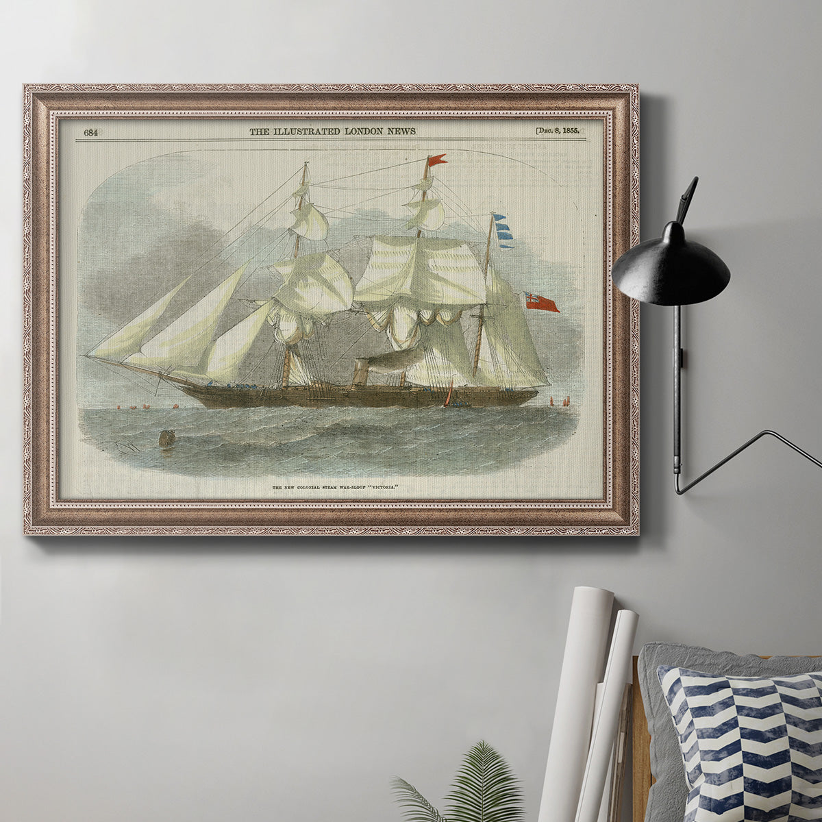 Antique Clipper Ship III Premium Framed Canvas- Ready to Hang