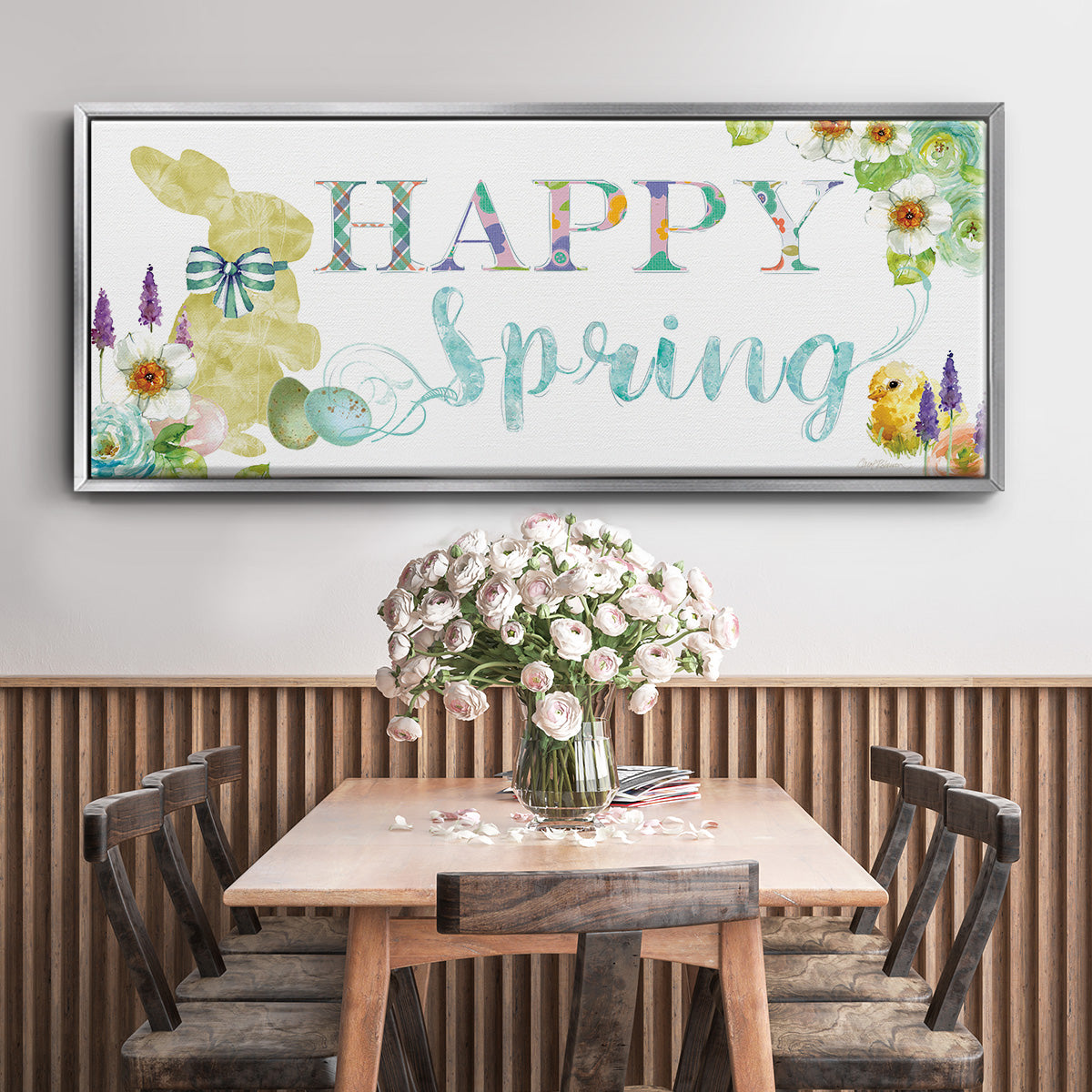 Happy Spring - Floater Framed Canvas Print