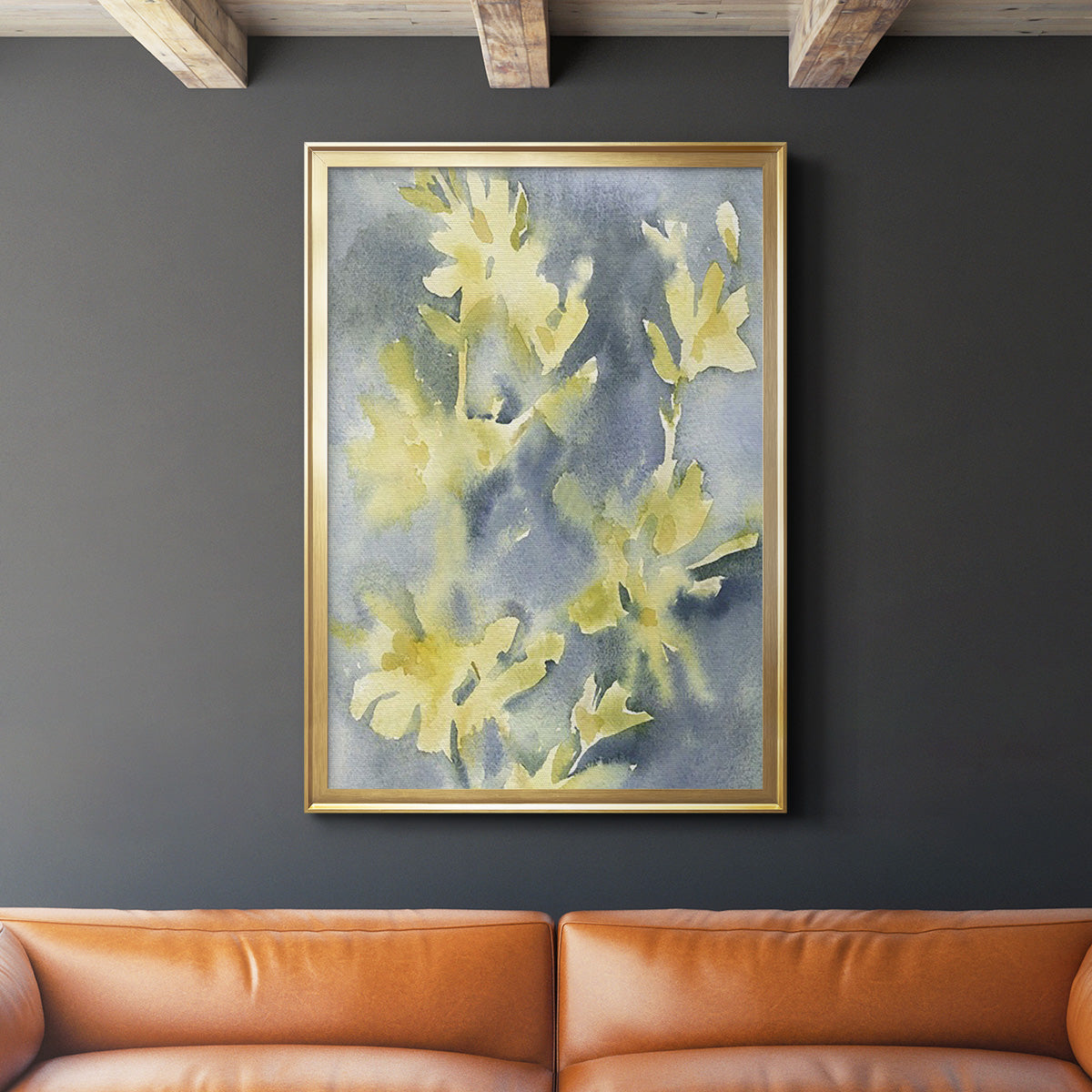 Forsythia Blooms II - Modern Framed Canvas Print