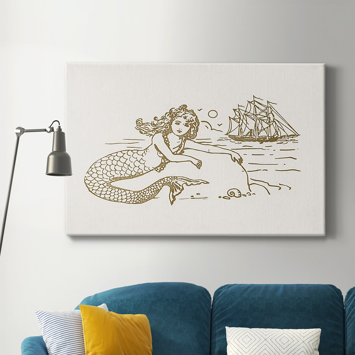 Sunning Mermaid I Premium Gallery Wrapped Canvas - Ready to Hang