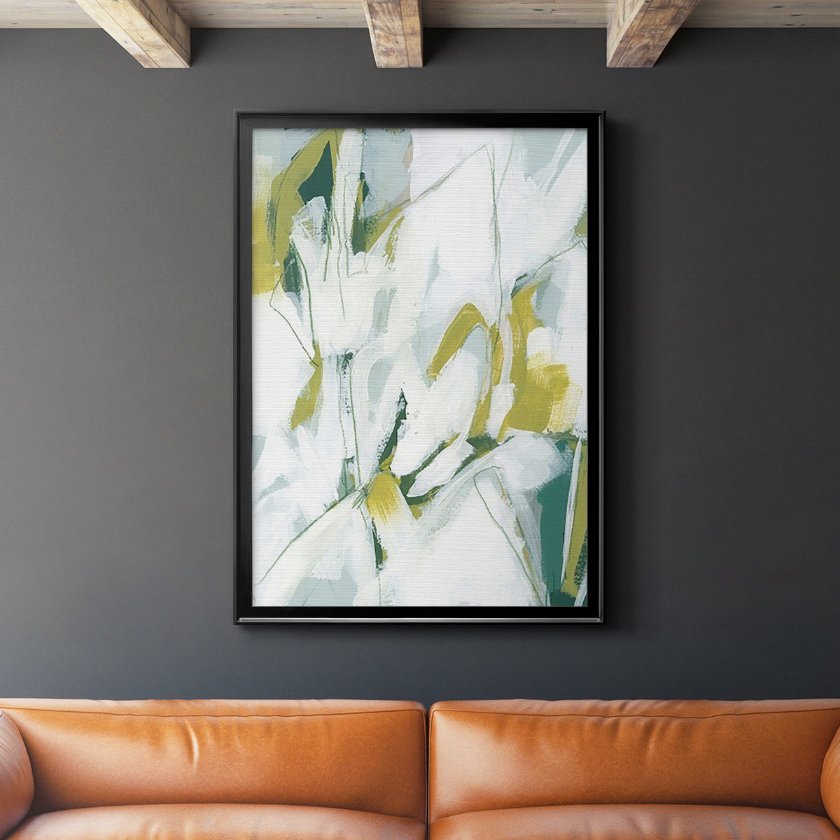 Emerald Ice II - Modern Framed Canvas Print