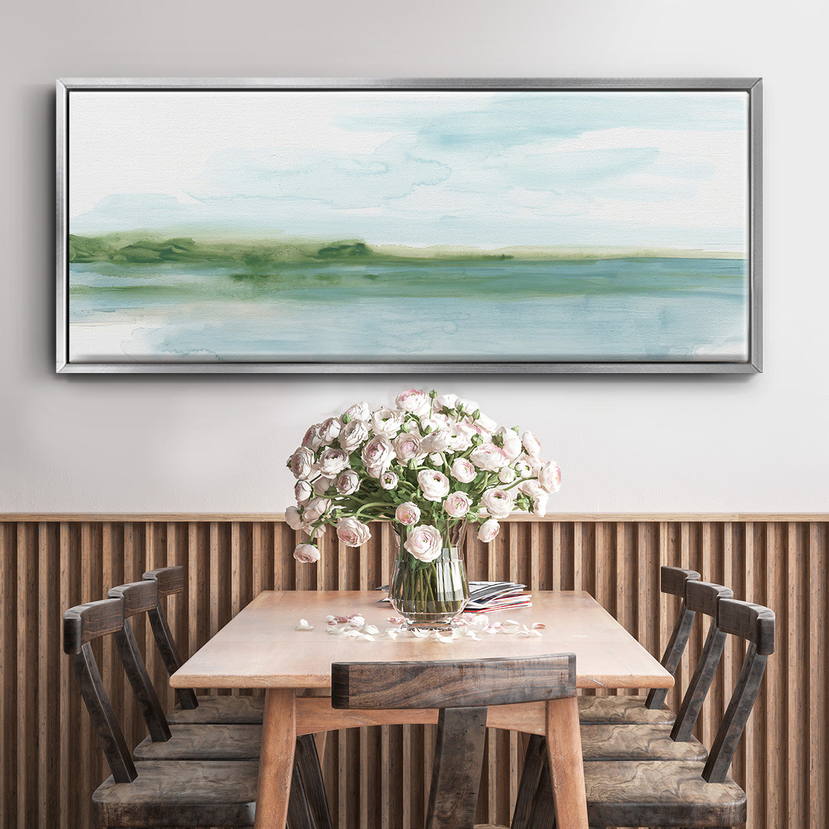 Green Ribbon Coast II - Floater Framed Canvas Print