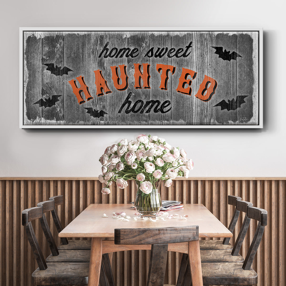 Home Sweet Haunted - Floater Framed Canvas Print