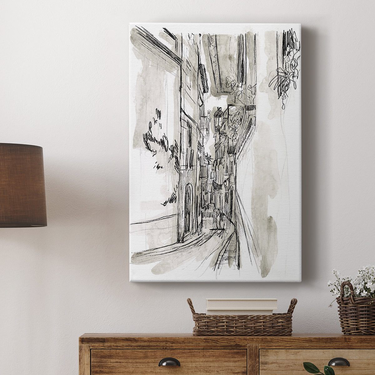 Europe Street Sketches I - Canvas Art Print