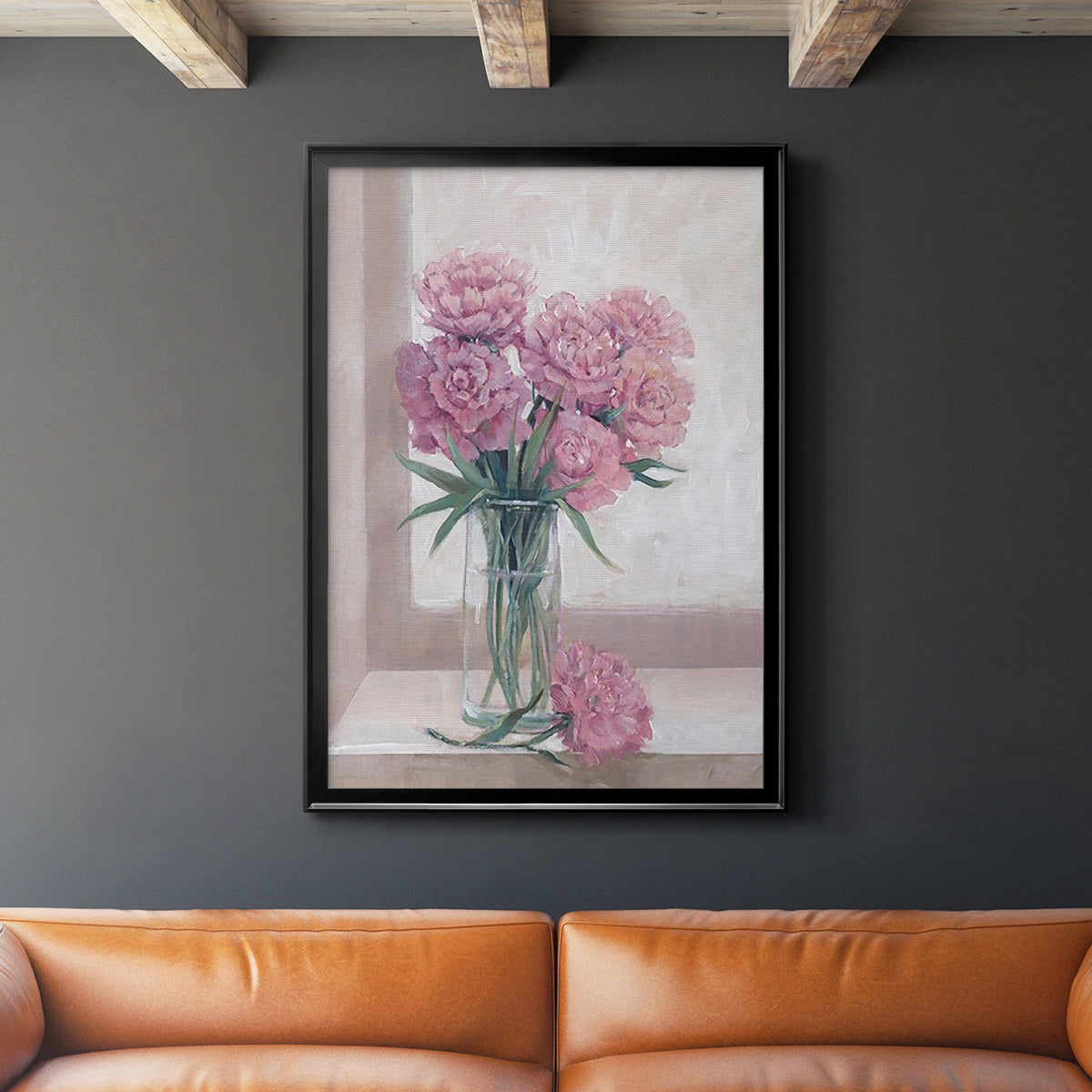 Windowsill Floral II - Modern Framed Canvas Print