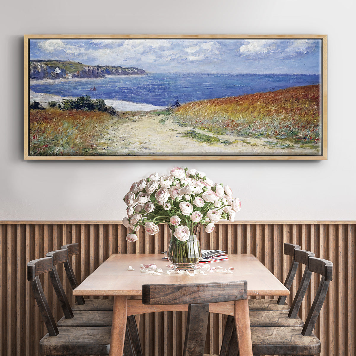 The Passage to the Sea Near Pourville, 1882 - Floater Framed Canvas Print