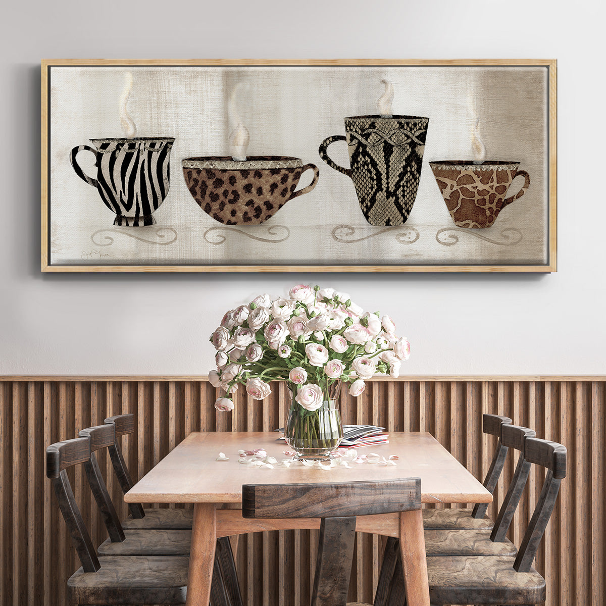 Coffee Skins I - Floater Framed Canvas Print