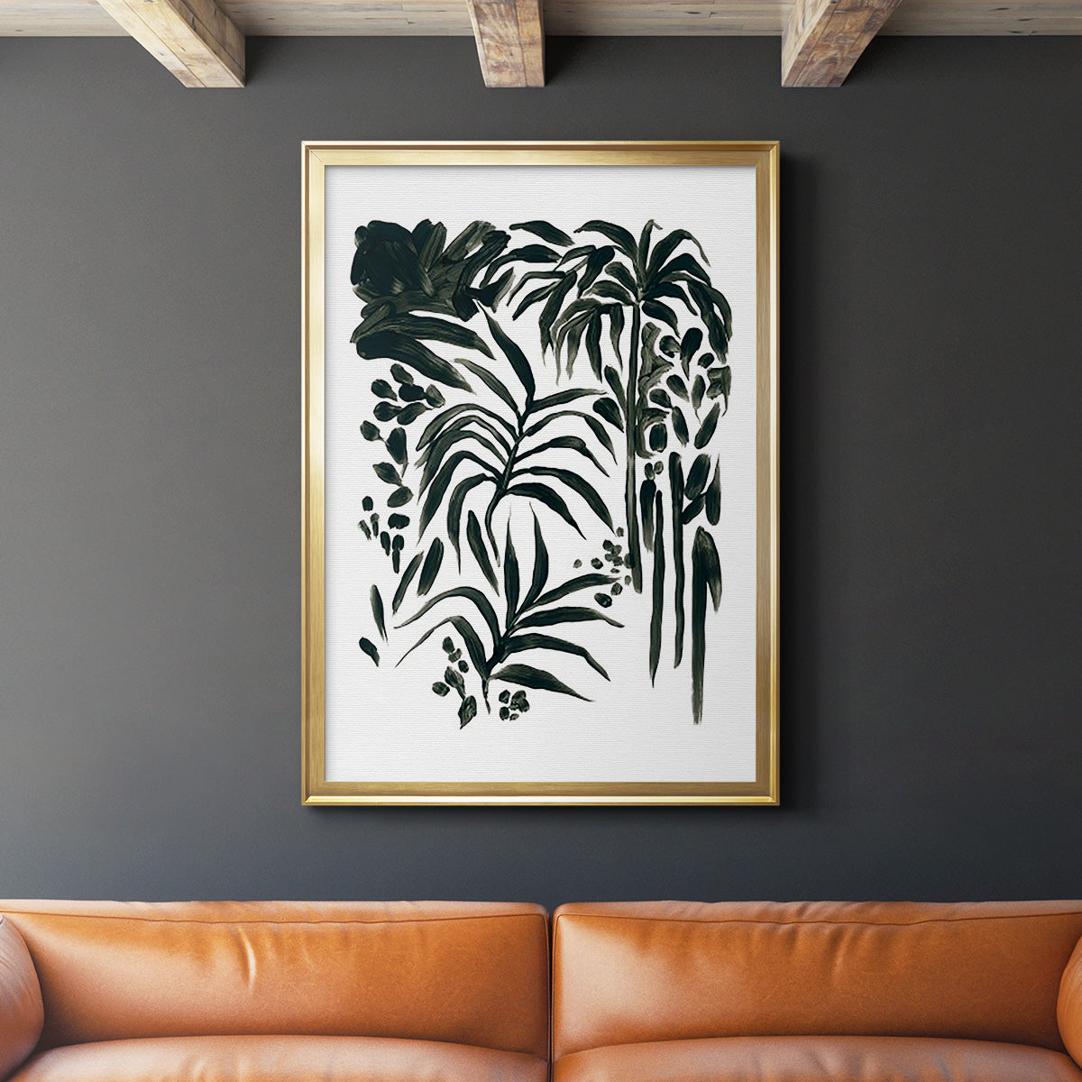 Ink Jungle I - Modern Framed Canvas Print