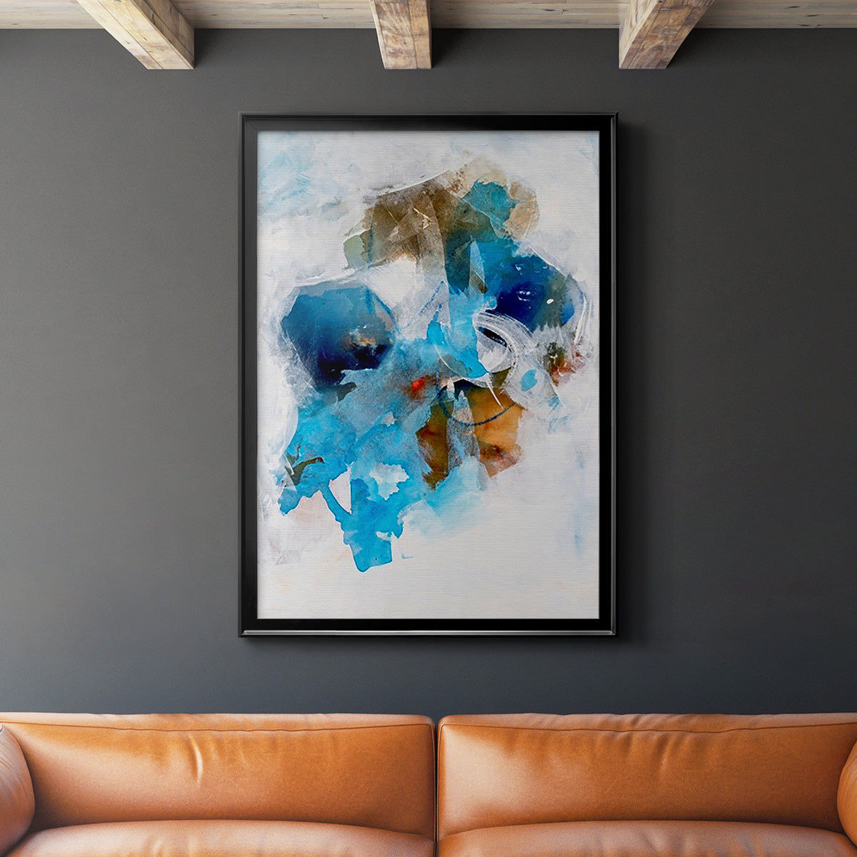 Misty Blue I - Modern Framed Canvas Print