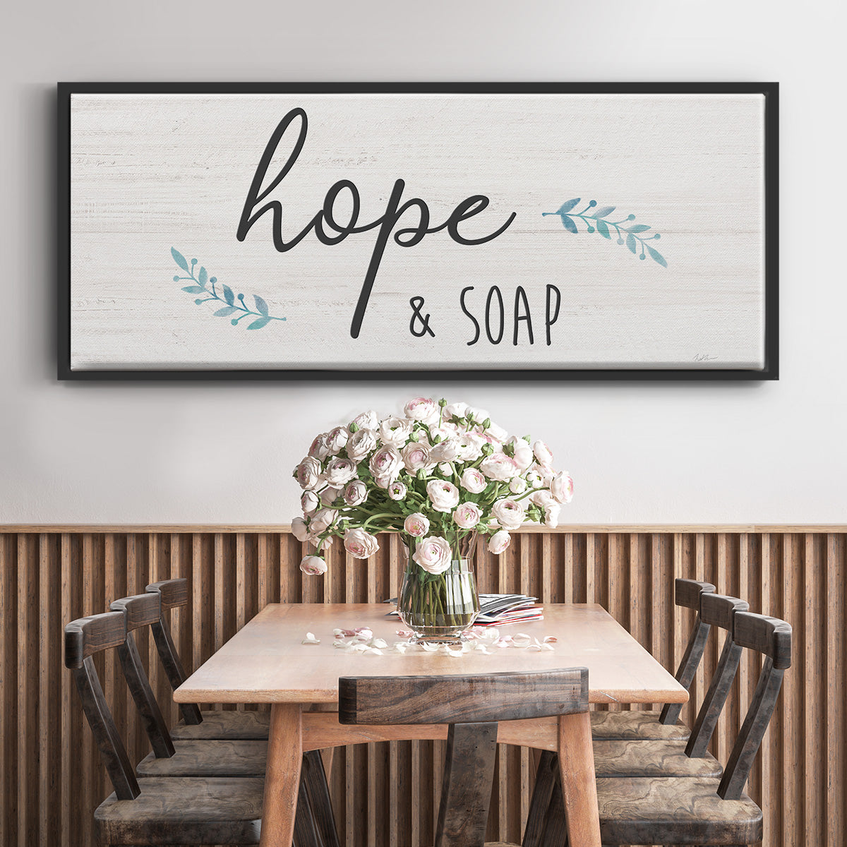 Hope & Soap - Floater Framed Canvas Print