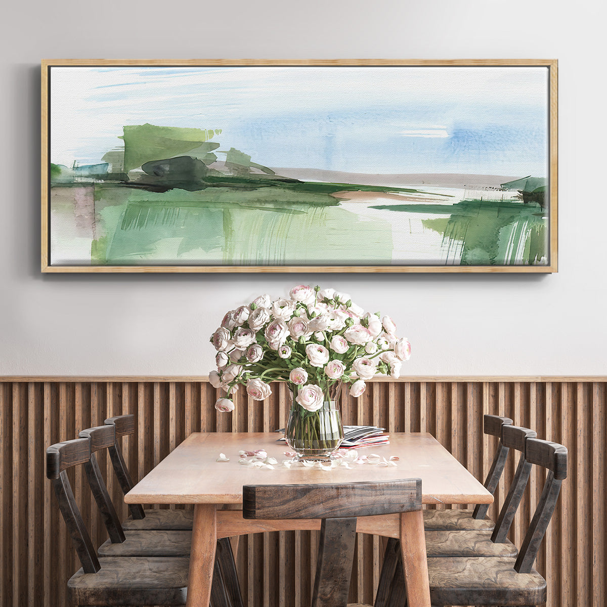 Abstract Wetland IV - Floater Framed Canvas Print