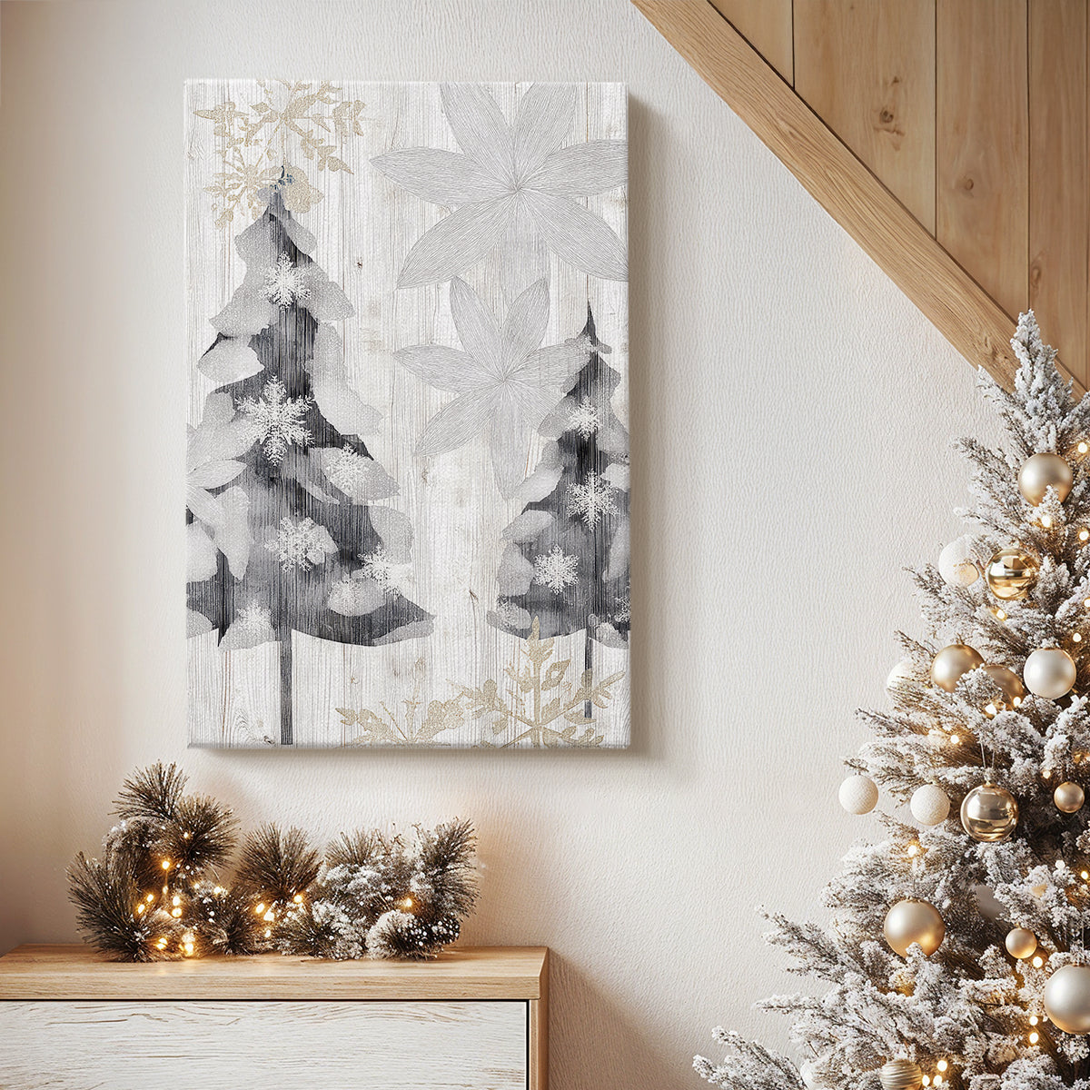 Silver Pines Square - Canvas Art Print