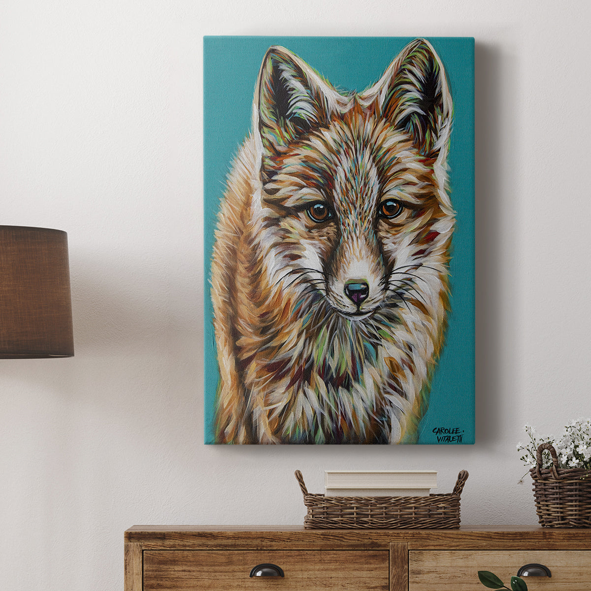 Teal Fox - Canvas Art Print