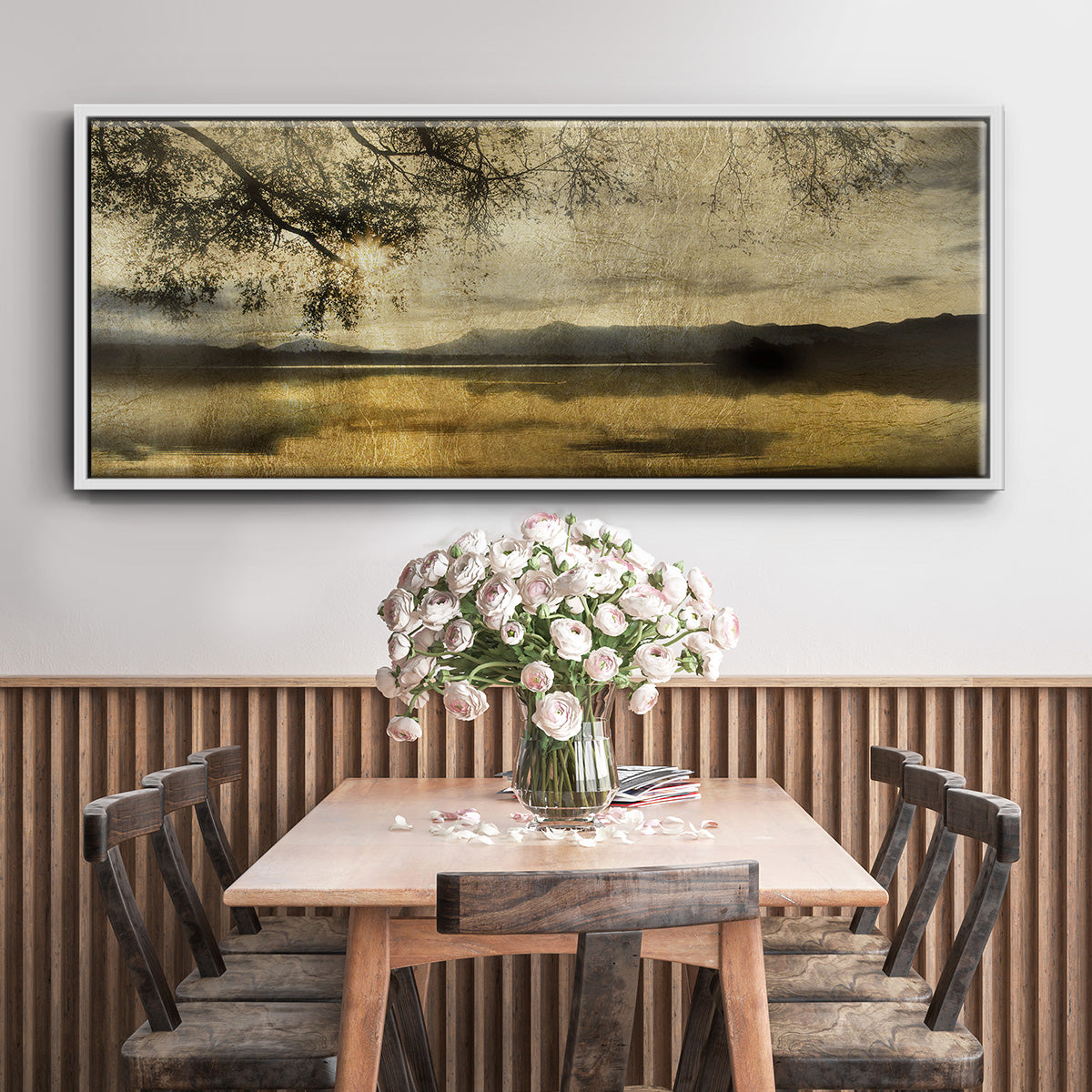 Golden Staffelsee Lake - Floater Framed Canvas Print