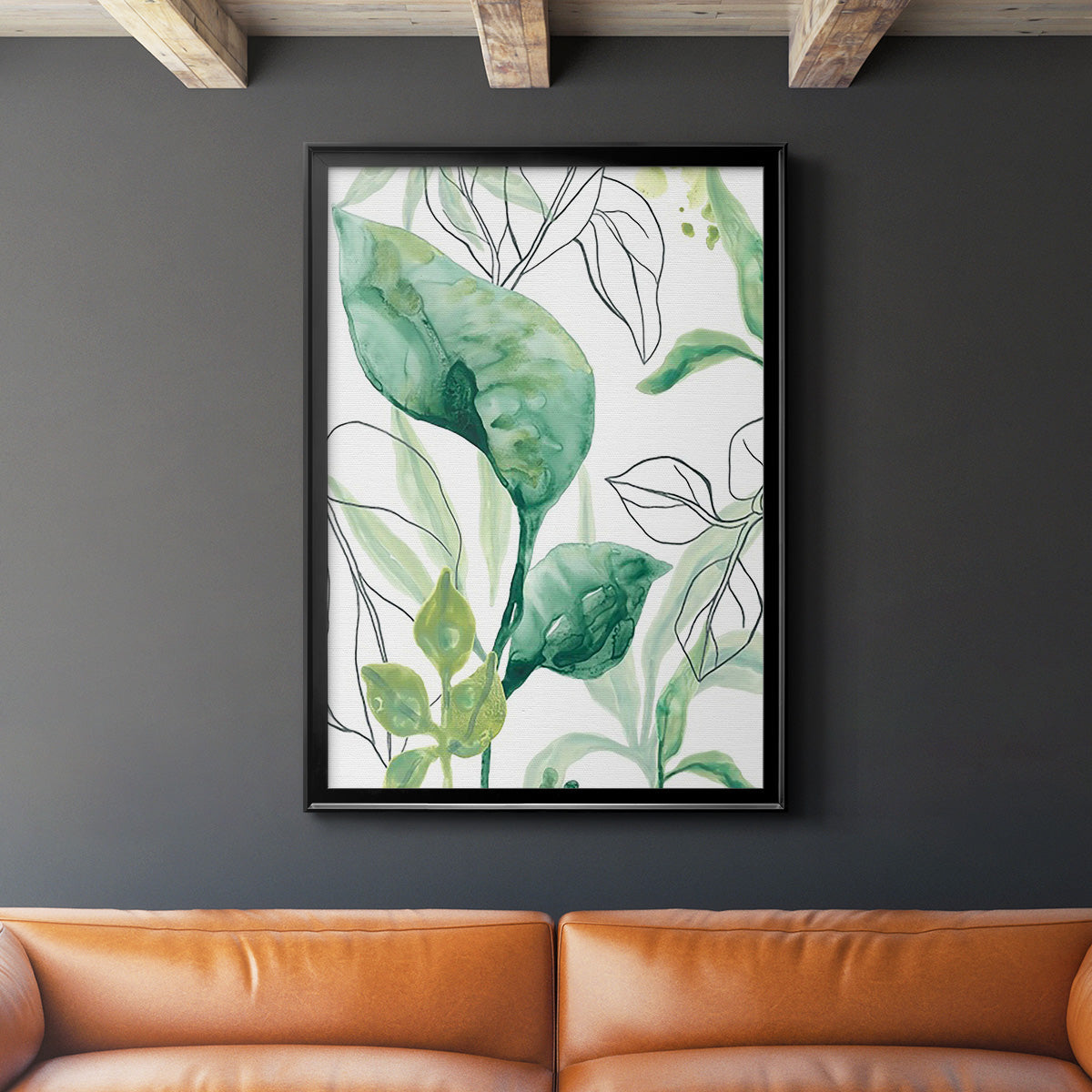 Tropical Palm Chorus I - Modern Framed Canvas Print