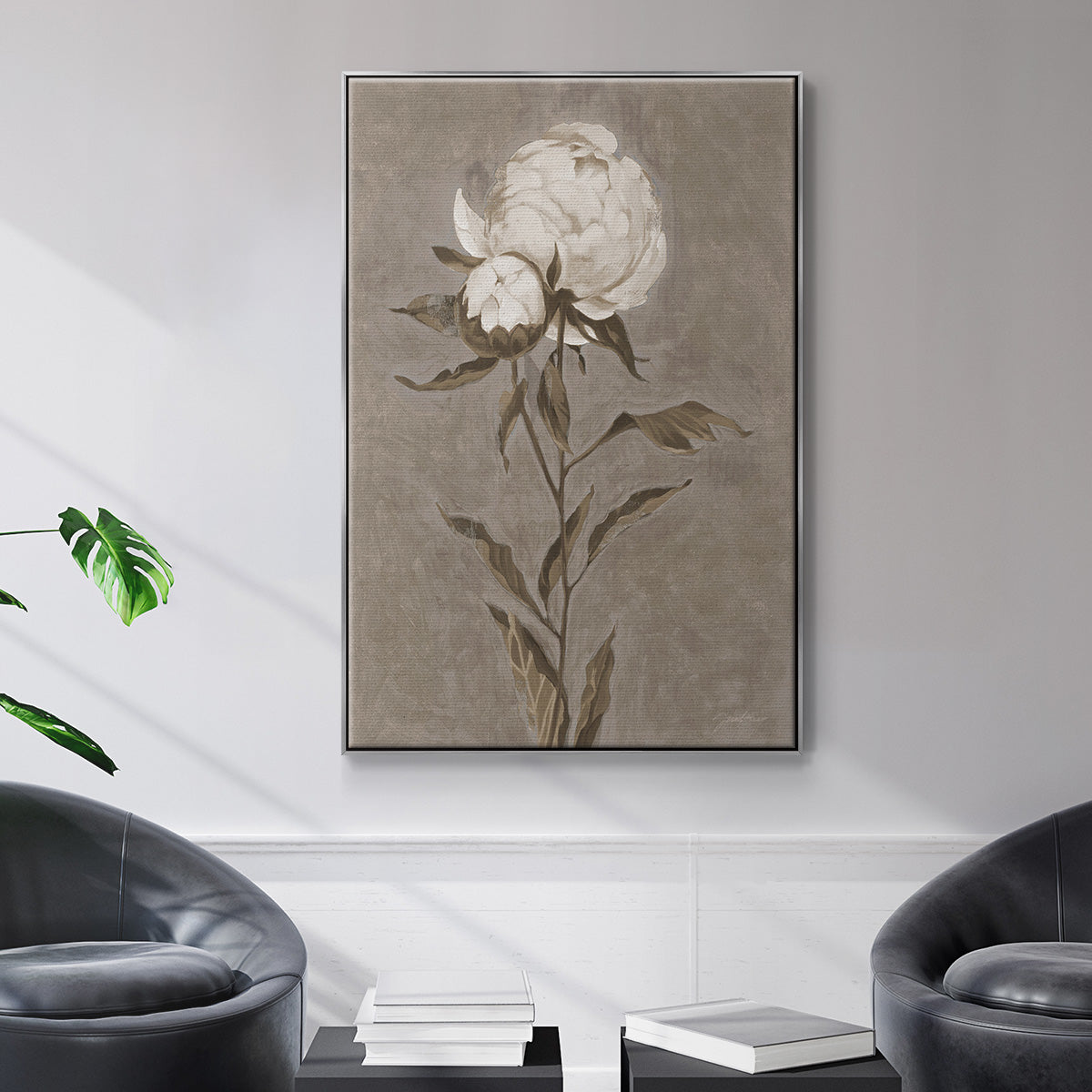 Pretty as a Peony II - Framed Premium Gallery Wrapped Canvas L Frame - Ready to Hang