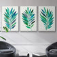 Palm Frond Flow I - Framed Premium Gallery Wrapped Canvas L Frame 3 Piece Set - Ready to Hang