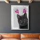 Black Cat Valentines - Modern Framed Canvas Print