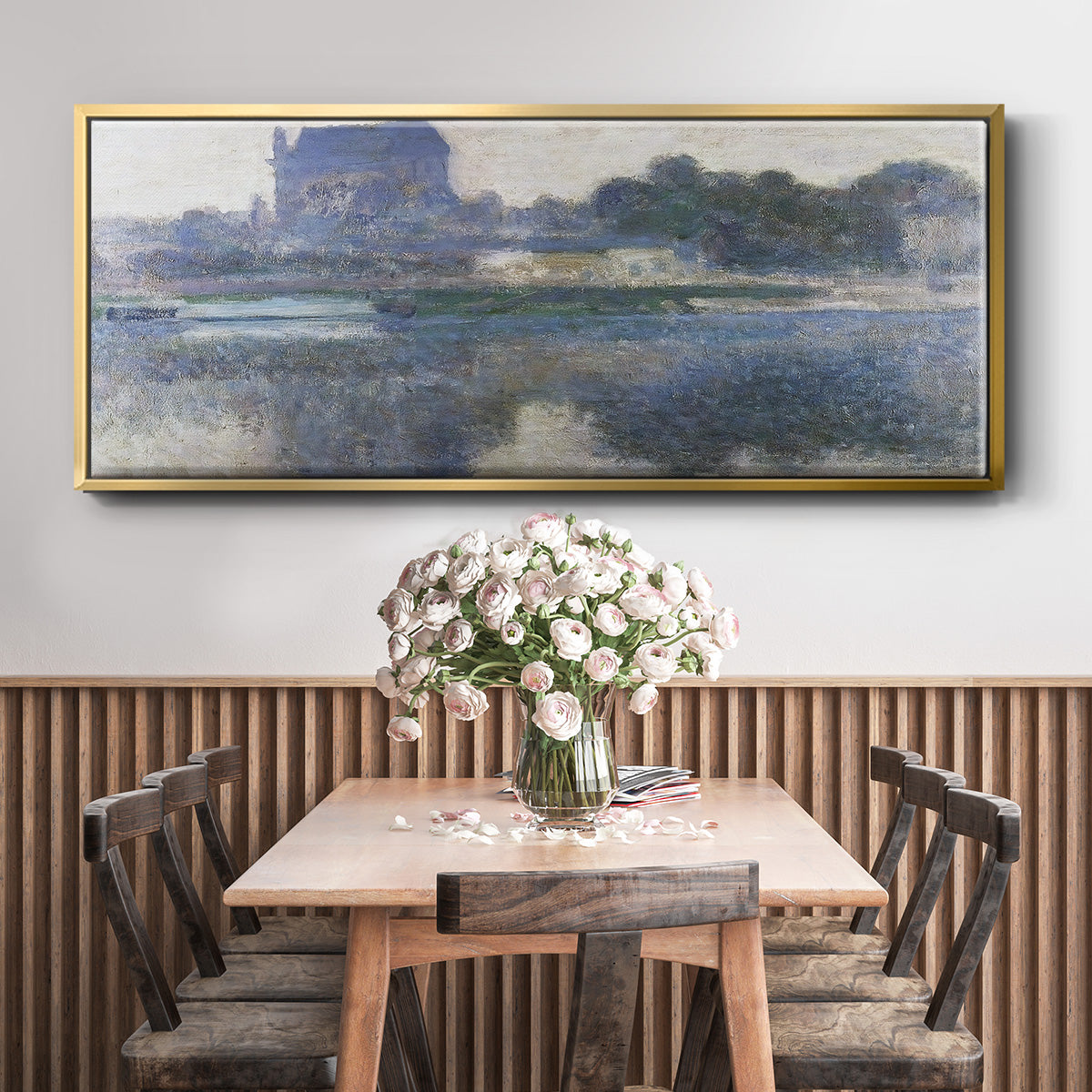 The Church of Vernon in the Mist, 1893 - Floater Framed Canvas Print