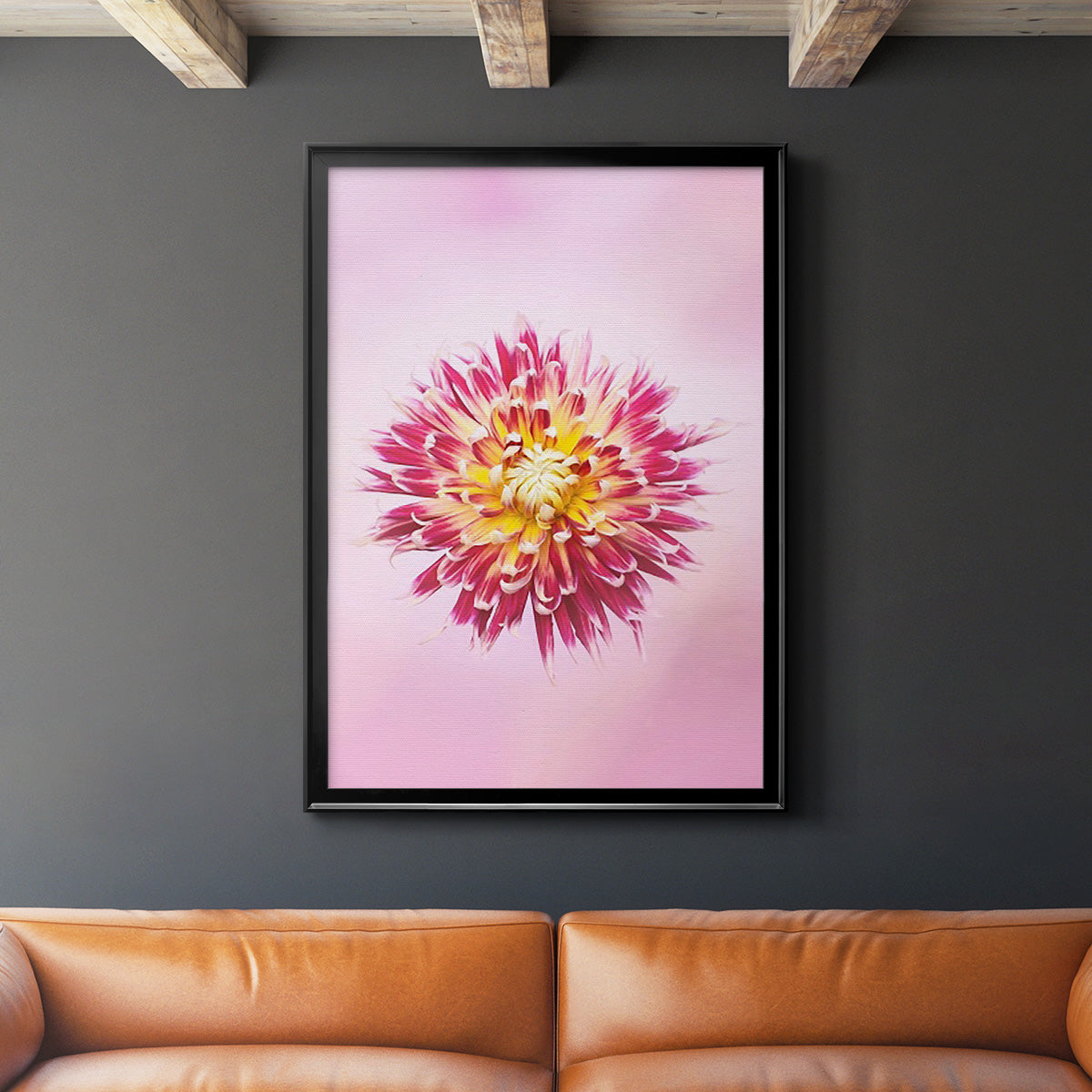 Exotic Flower Burst I - Modern Framed Canvas Print