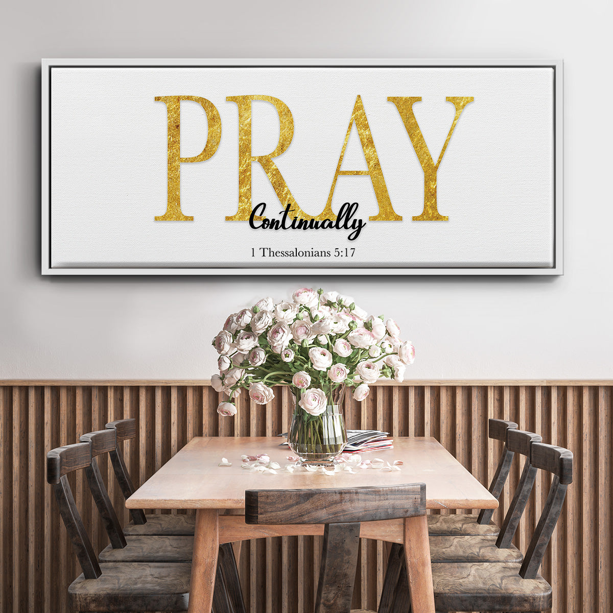 Pray Continually - Floater Framed Canvas Print