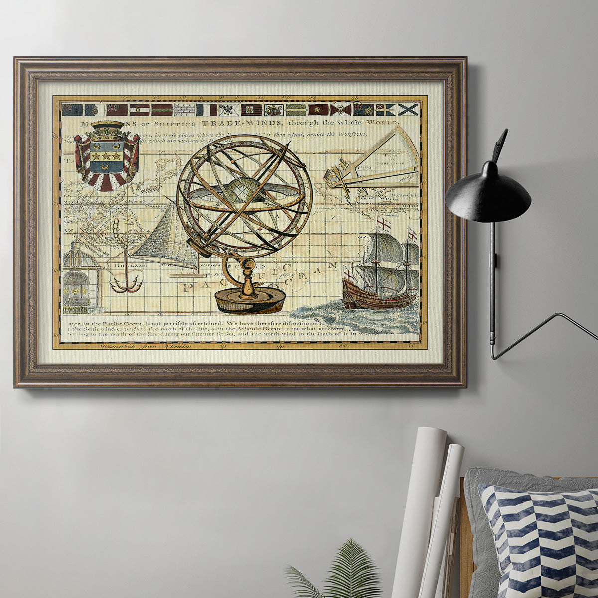 Nautical Map I Premium Framed Canvas- Ready to Hang