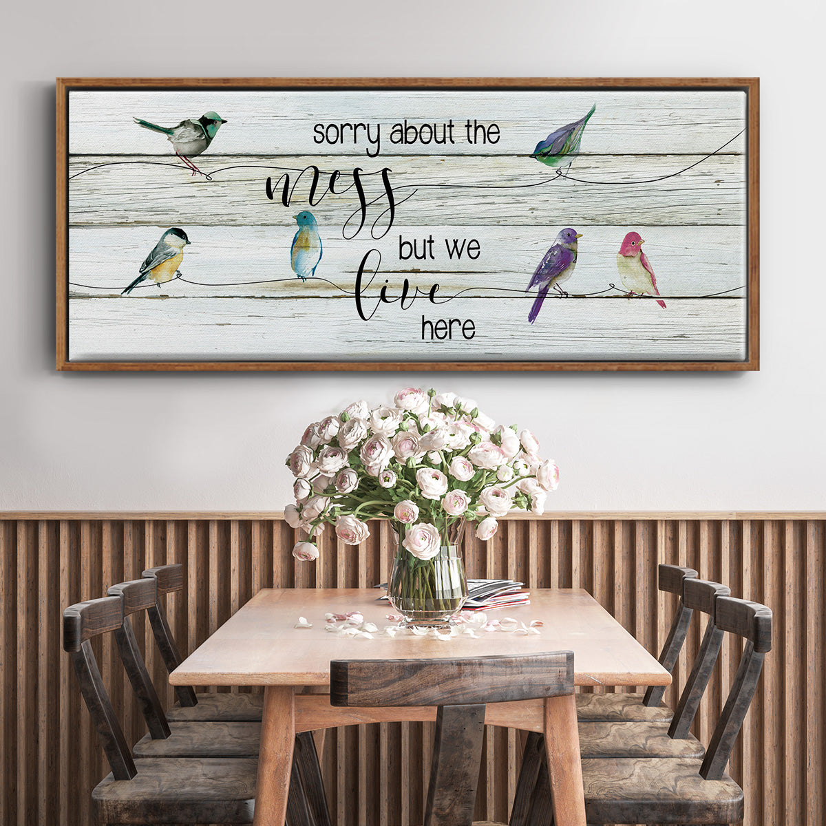 We Live Here - Floater Framed Canvas Print