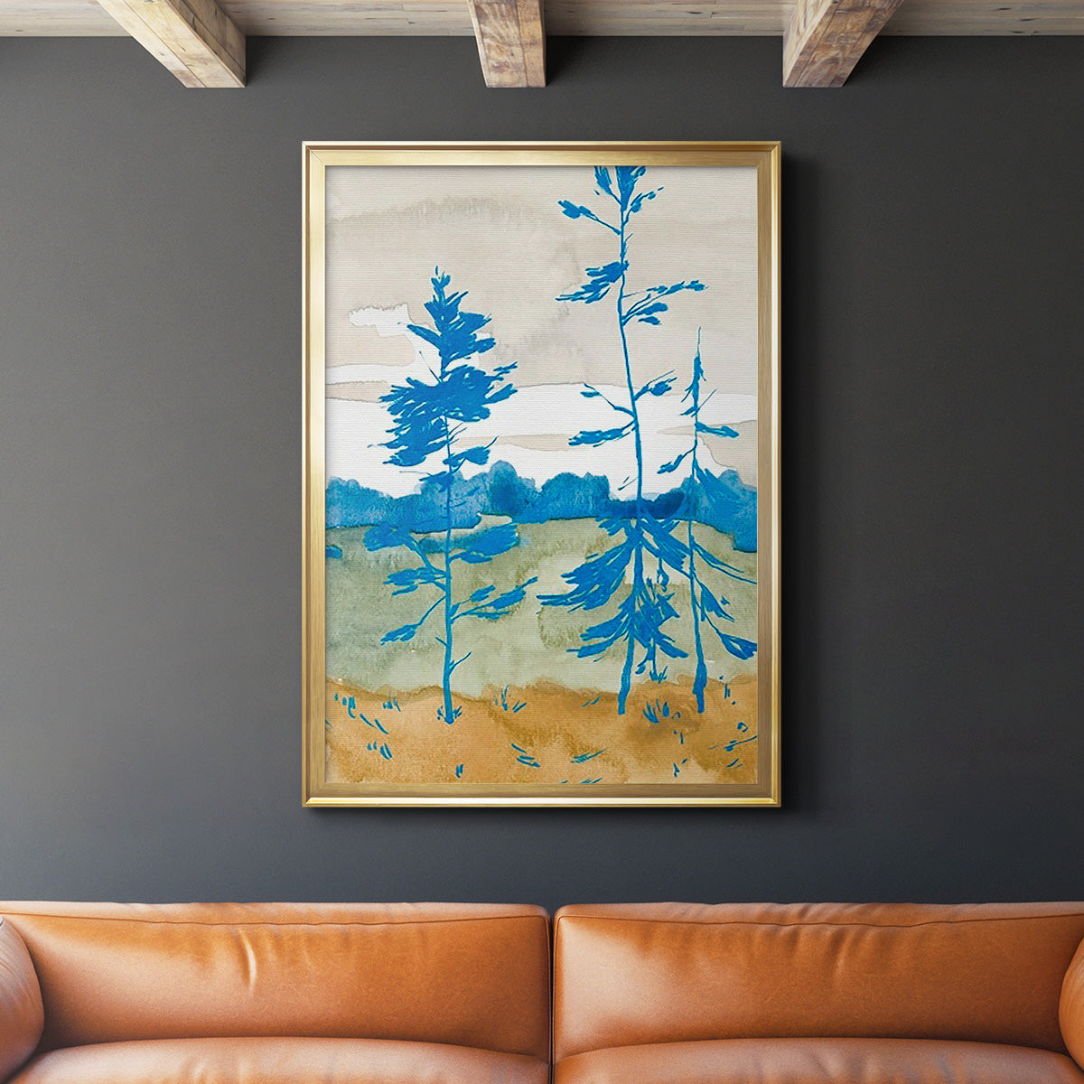 Cerulean Spruce II - Modern Framed Canvas Print