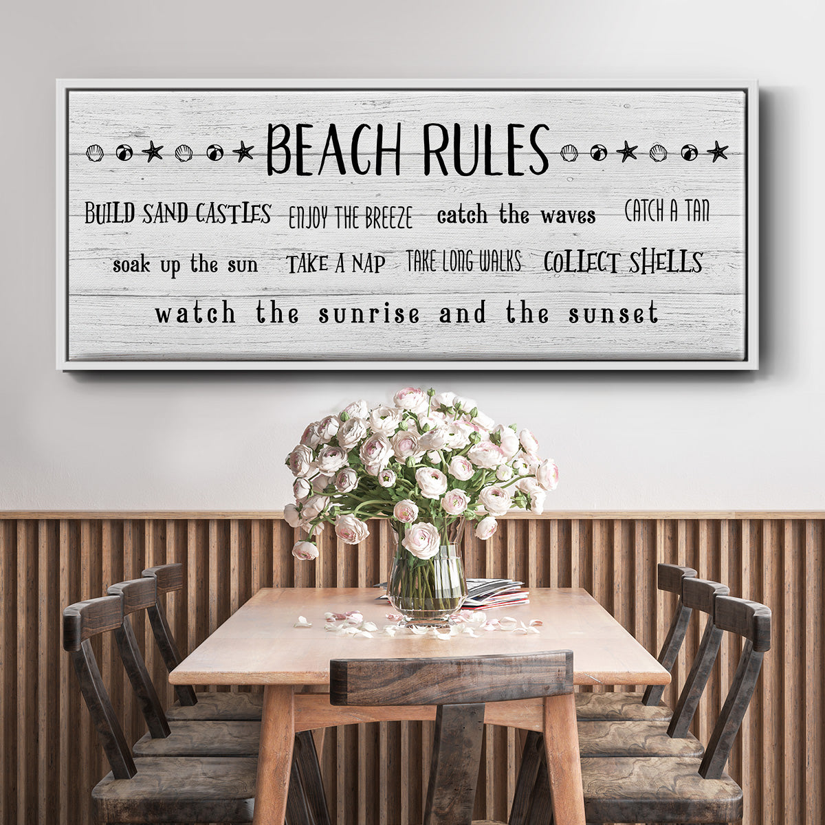 Rules of the Beach - Floater Framed Canvas Print