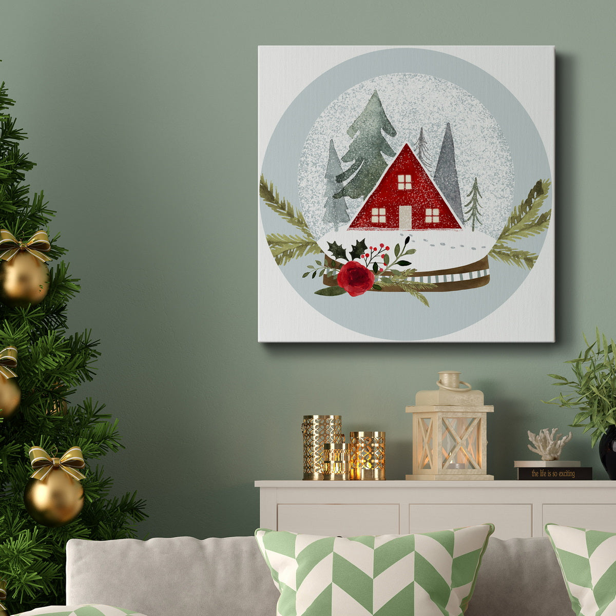 Snow Globe Village Collection C-Premium Gallery Wrapped Canvas - Ready to Hang