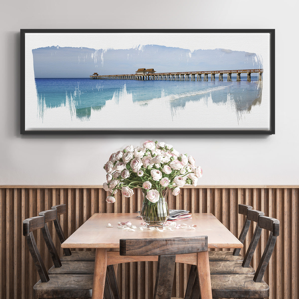Virginia Beach Pier - Floater Framed Canvas Print