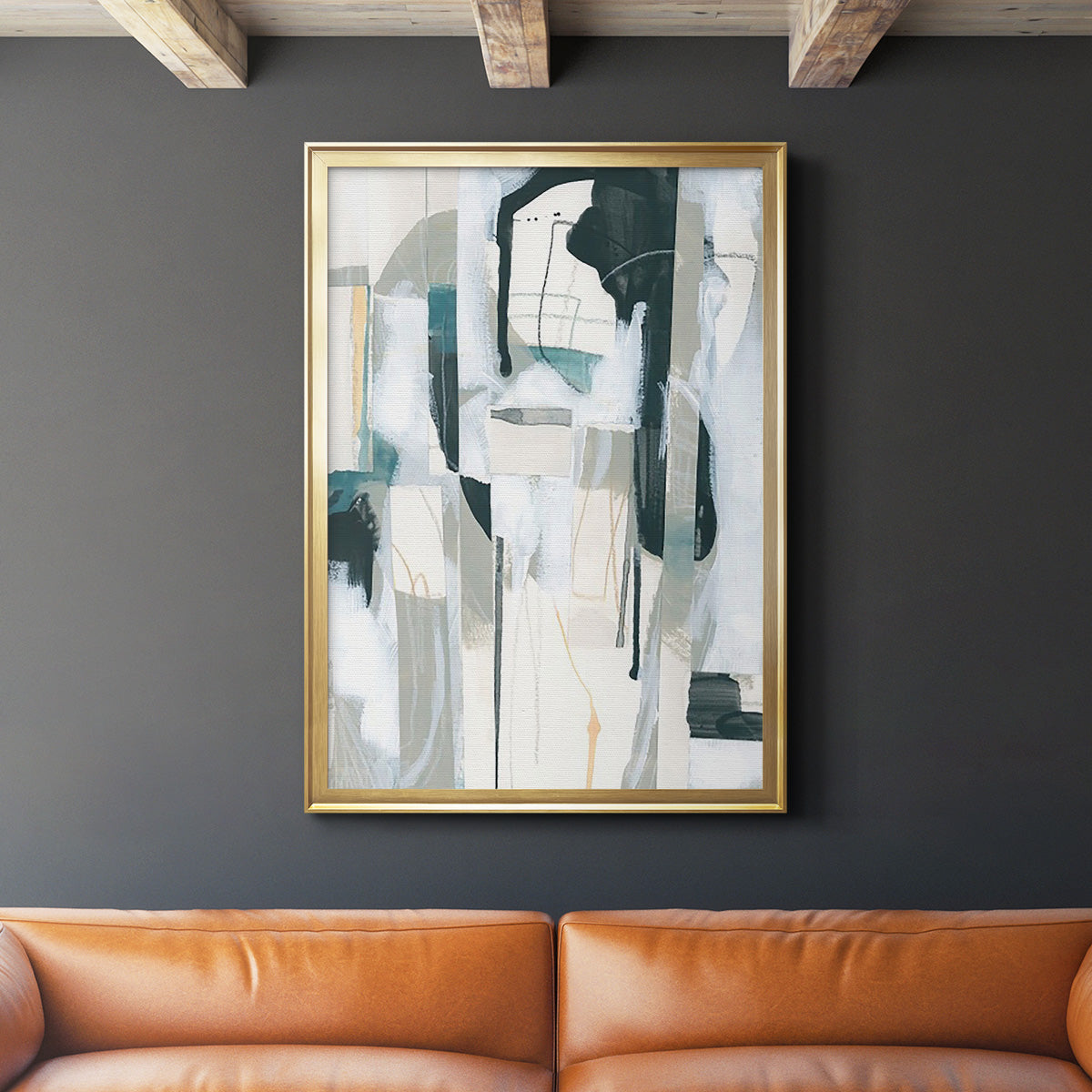 Sea Cavern Strata II - Modern Framed Canvas Print