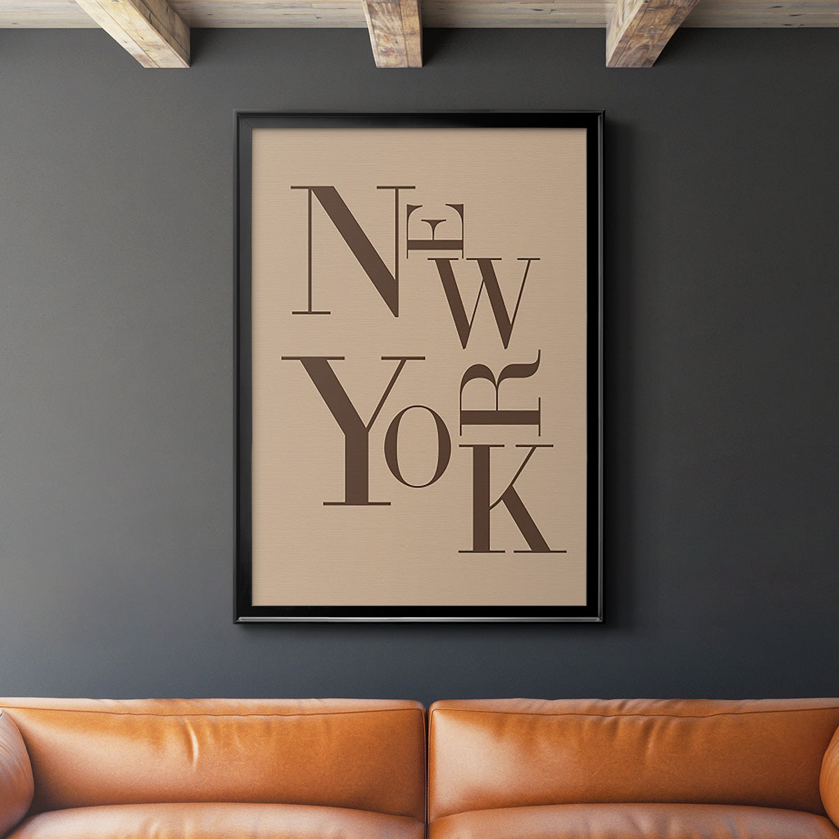 Neutral City Center Type I - Modern Framed Canvas Print