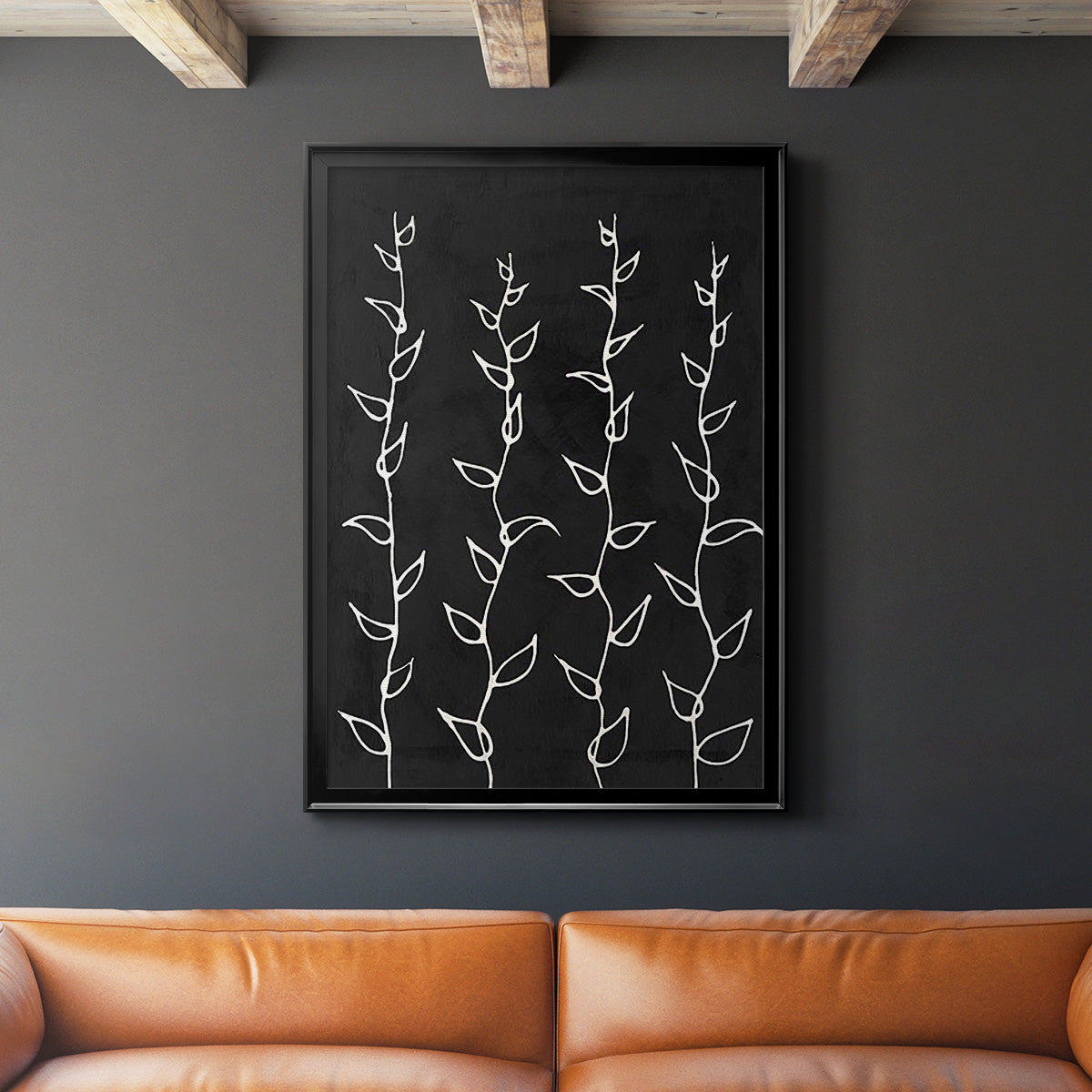 Ivory Vines I - Modern Framed Canvas Print