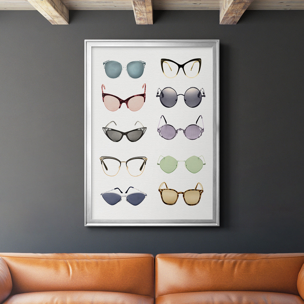 Vintage Glasses I - Modern Framed Canvas Print