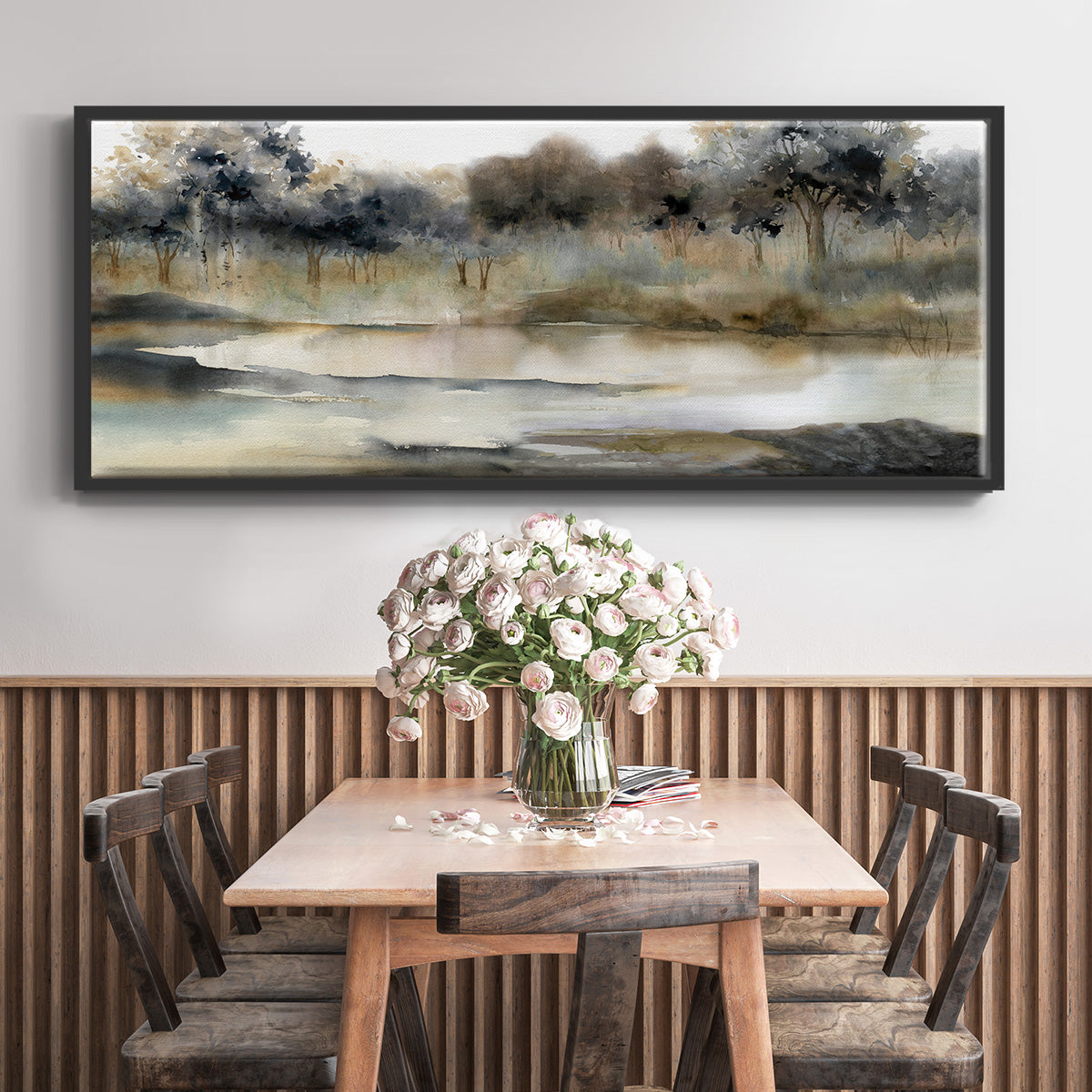 Serene River - Floater Framed Canvas Print