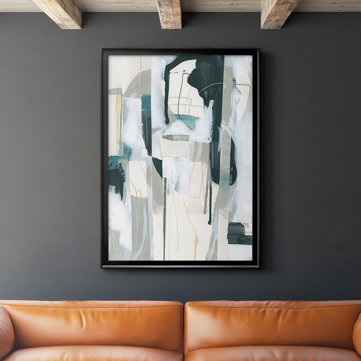 Sea Cavern Strata II - Modern Framed Canvas Print