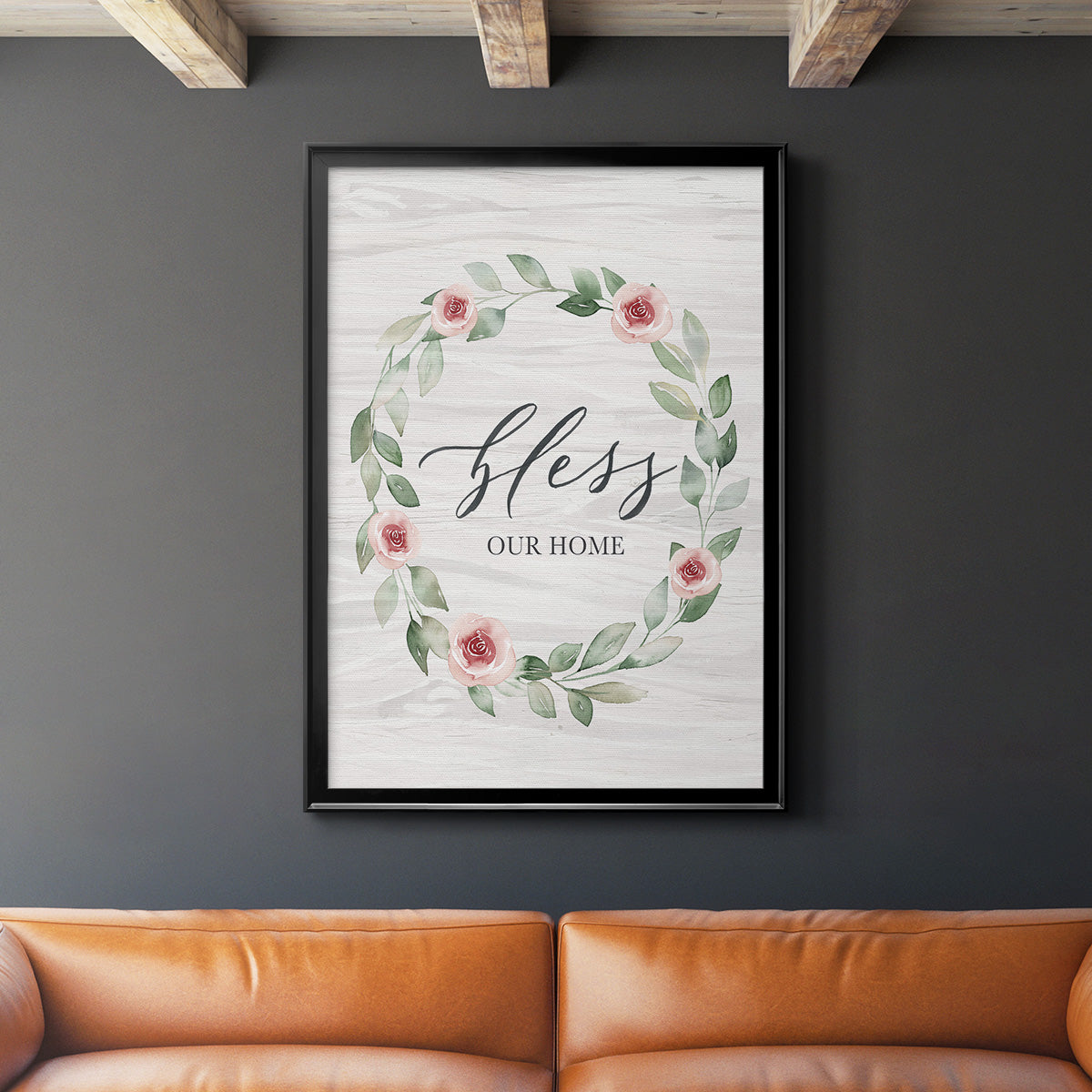 Bless Our Home - Modern Framed Canvas Print