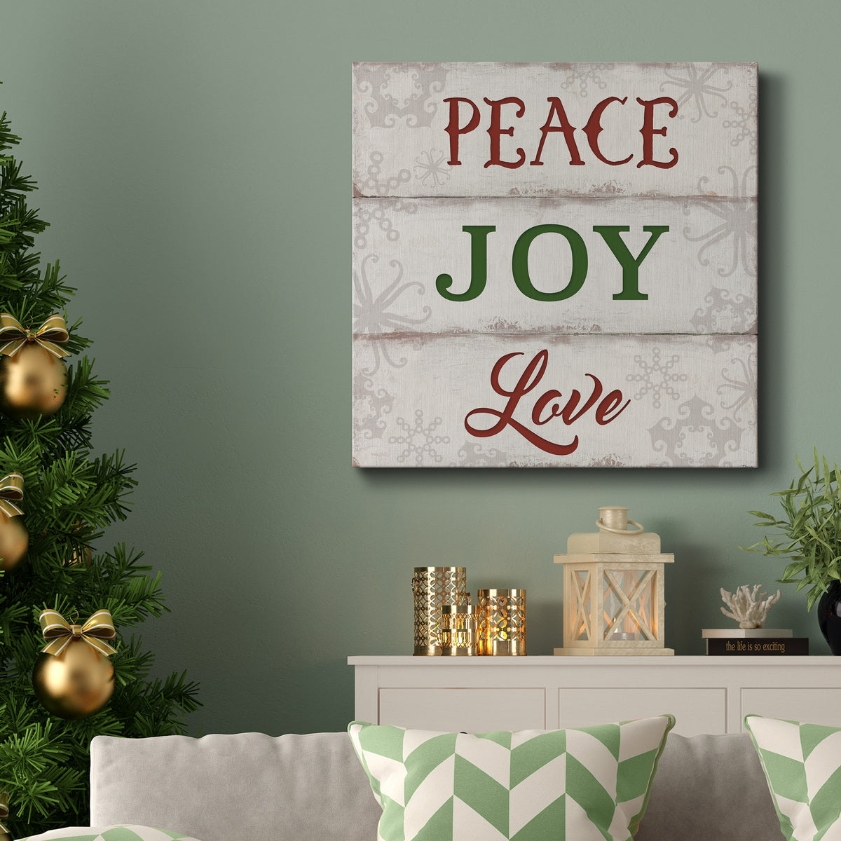 Peace Joy Love Premium Gallery Wrapped Canvas - Ready to Hang