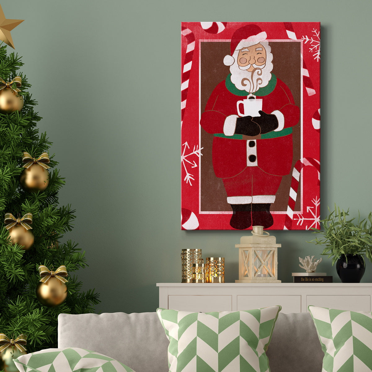 Cozy Cocoa Christmas Collection B Premium Gallery Wrapped Canvas - Ready to Hang