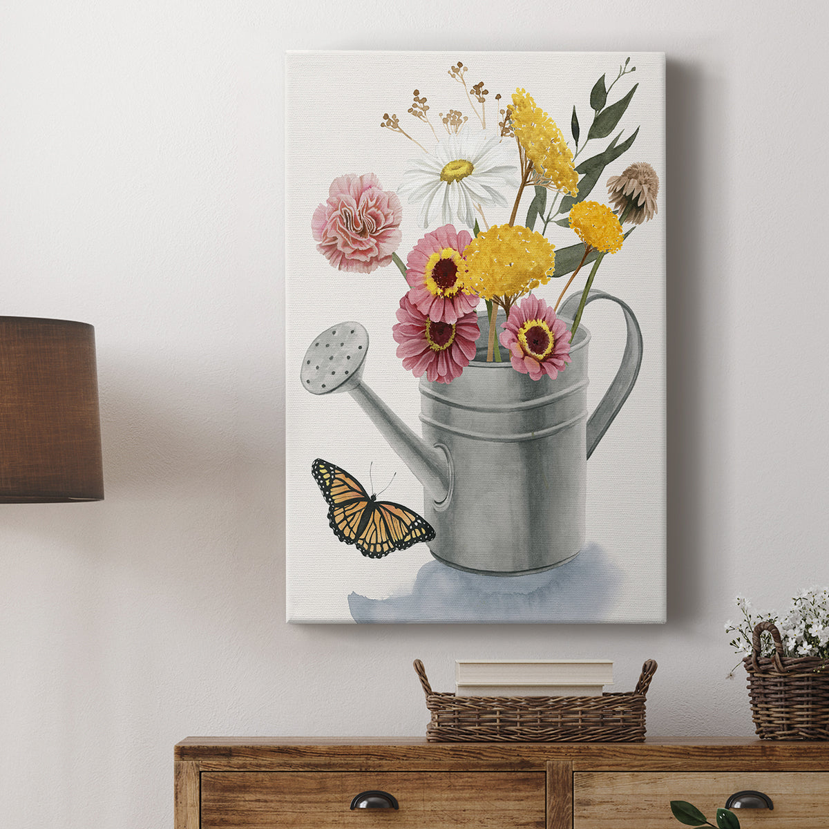 Watering Can Bouquet I - Canvas Art Print