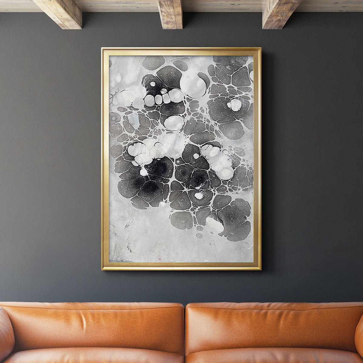 Marbling XIII - Modern Framed Canvas Print