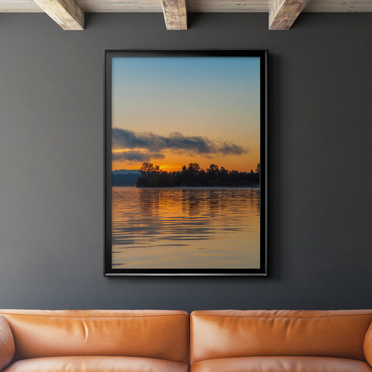 Molten Gold - Modern Framed Canvas Print