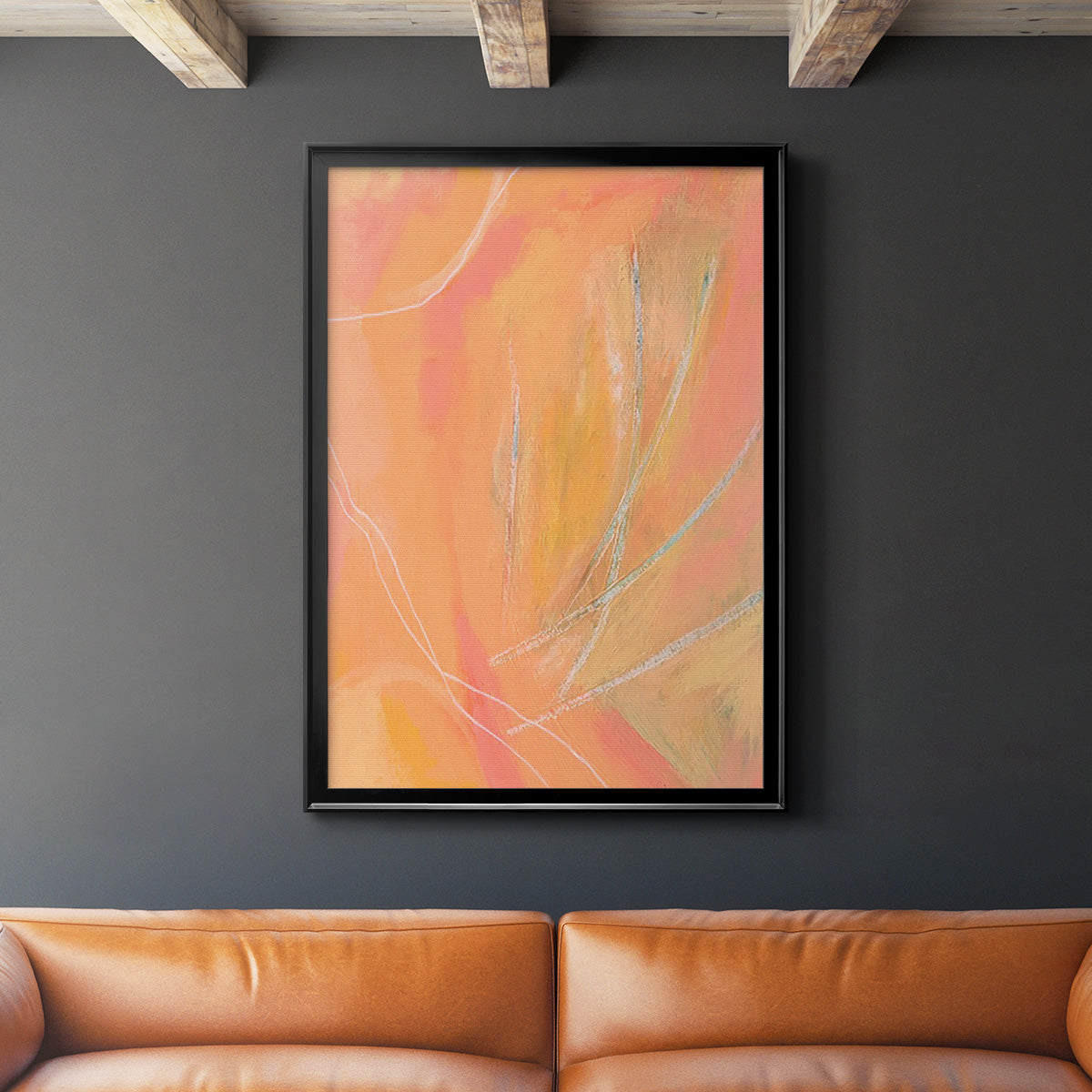 Peach Bliss II - Modern Framed Canvas Print