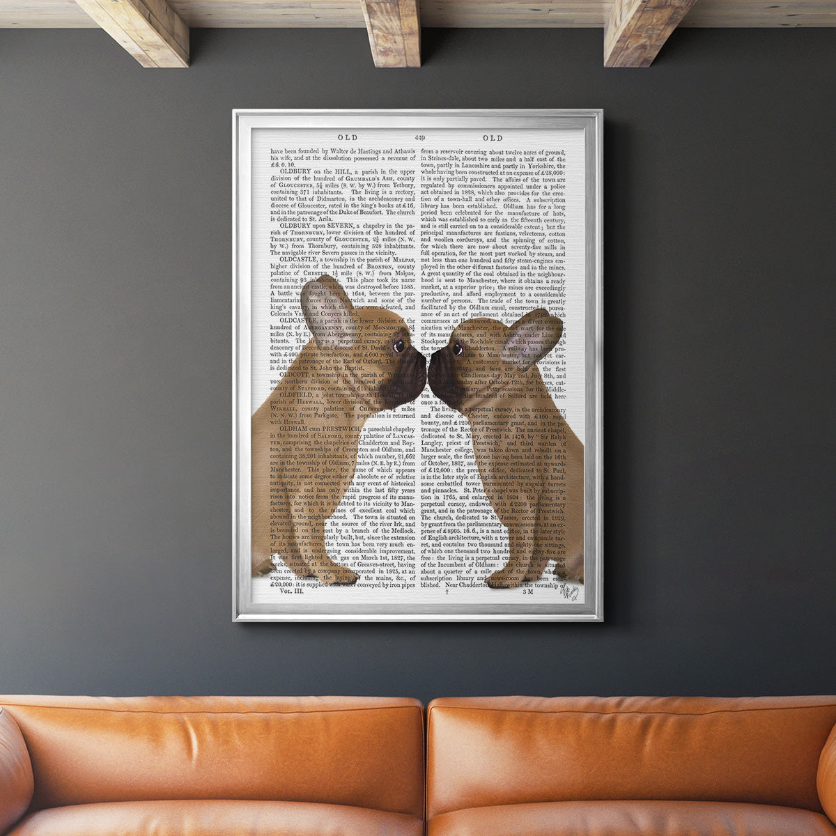 French Kiss Close Up - Modern Framed Canvas Print