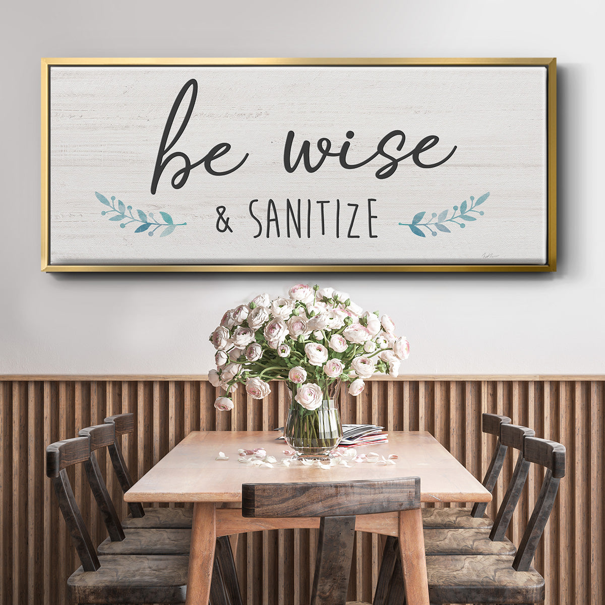 Be Wise & Sanitize - Floater Framed Canvas Print