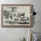 Classical pastoral landscape artwork by Nicolas Berchem in an ornate traditional silver frame displayed in a neutral interior setting.