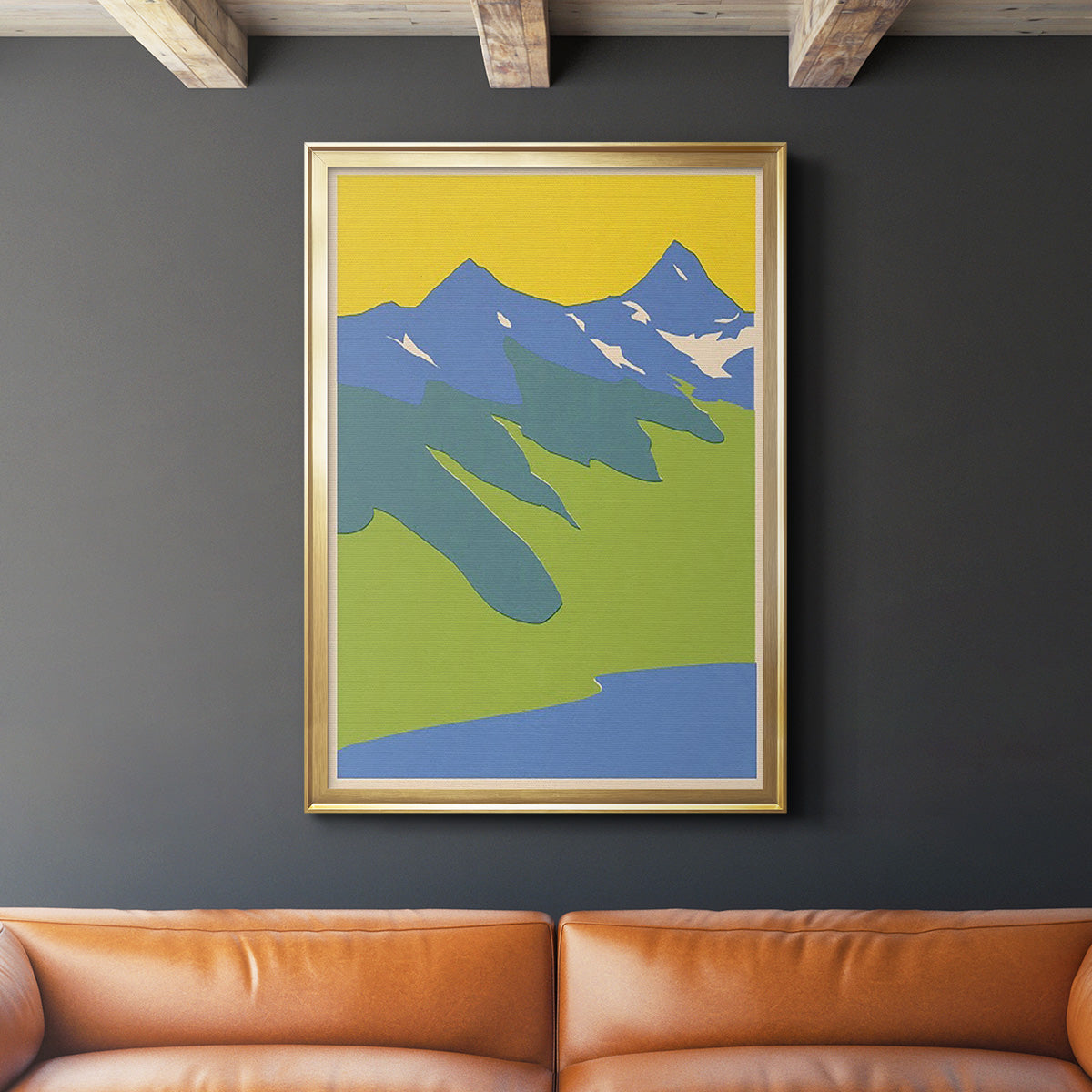 Bright Glacial Lake II - Modern Framed Canvas Print