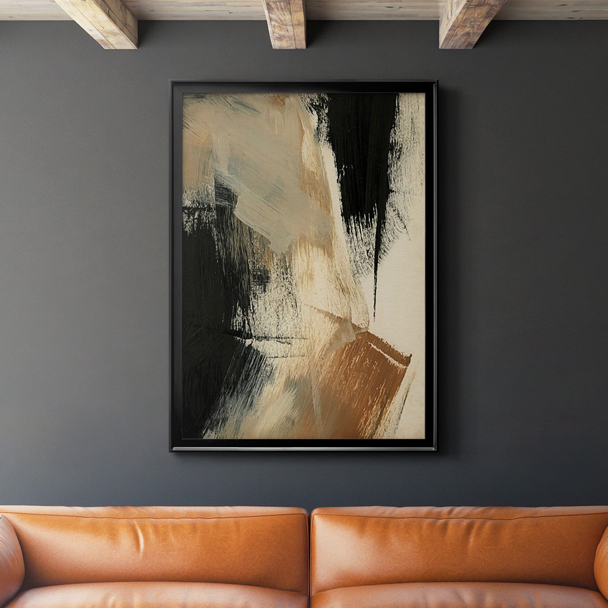 Baked Paintstrokes V - Modern Framed Canvas Print